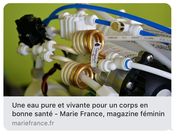 Marie France et l'eau pure Osmodyn pour un corps en bonne santé